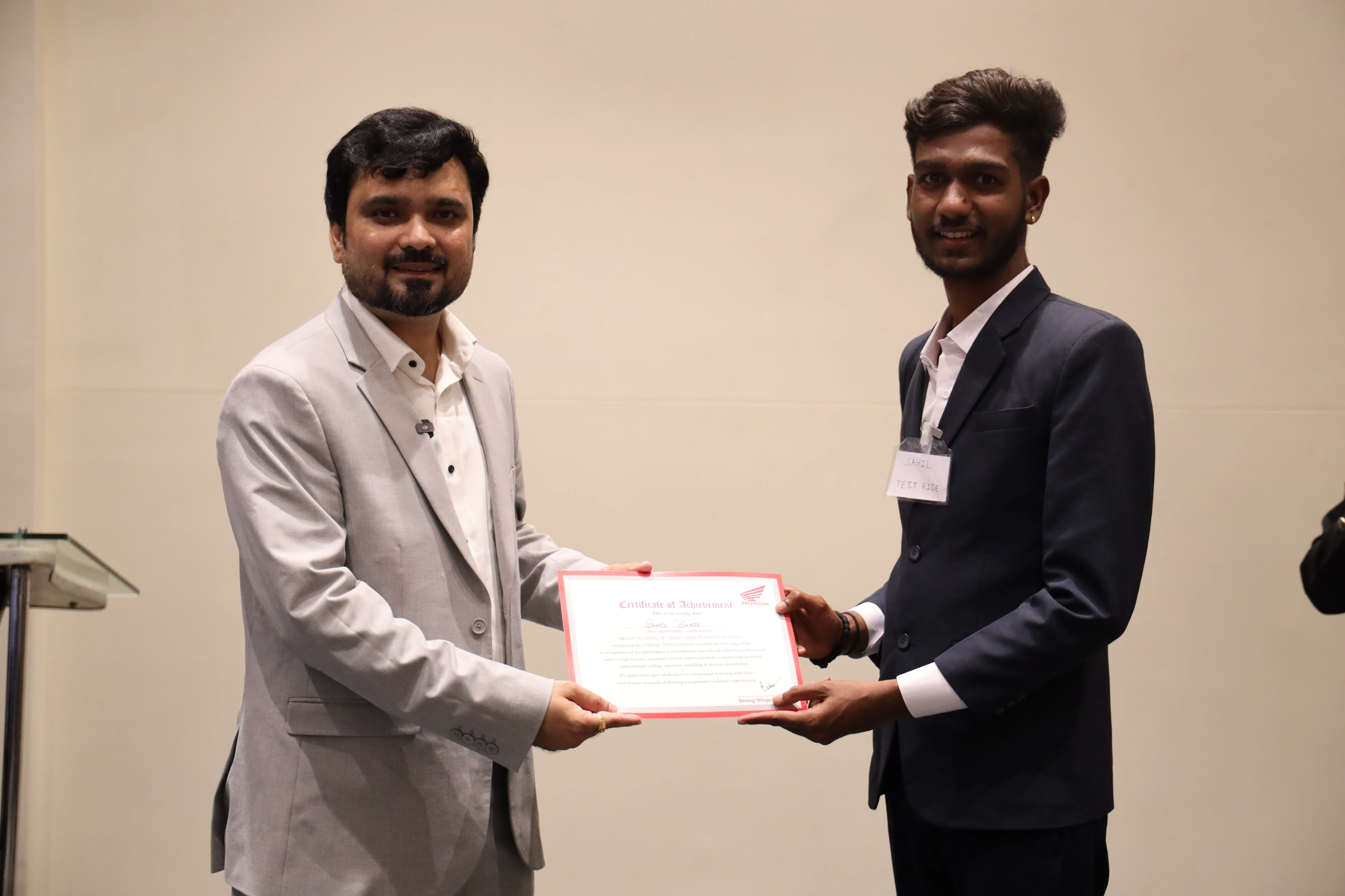 Avinash Chate - The Complete Sales Professional - Day 1 at Strong Wings Honda - Best Corporate Trainer India
